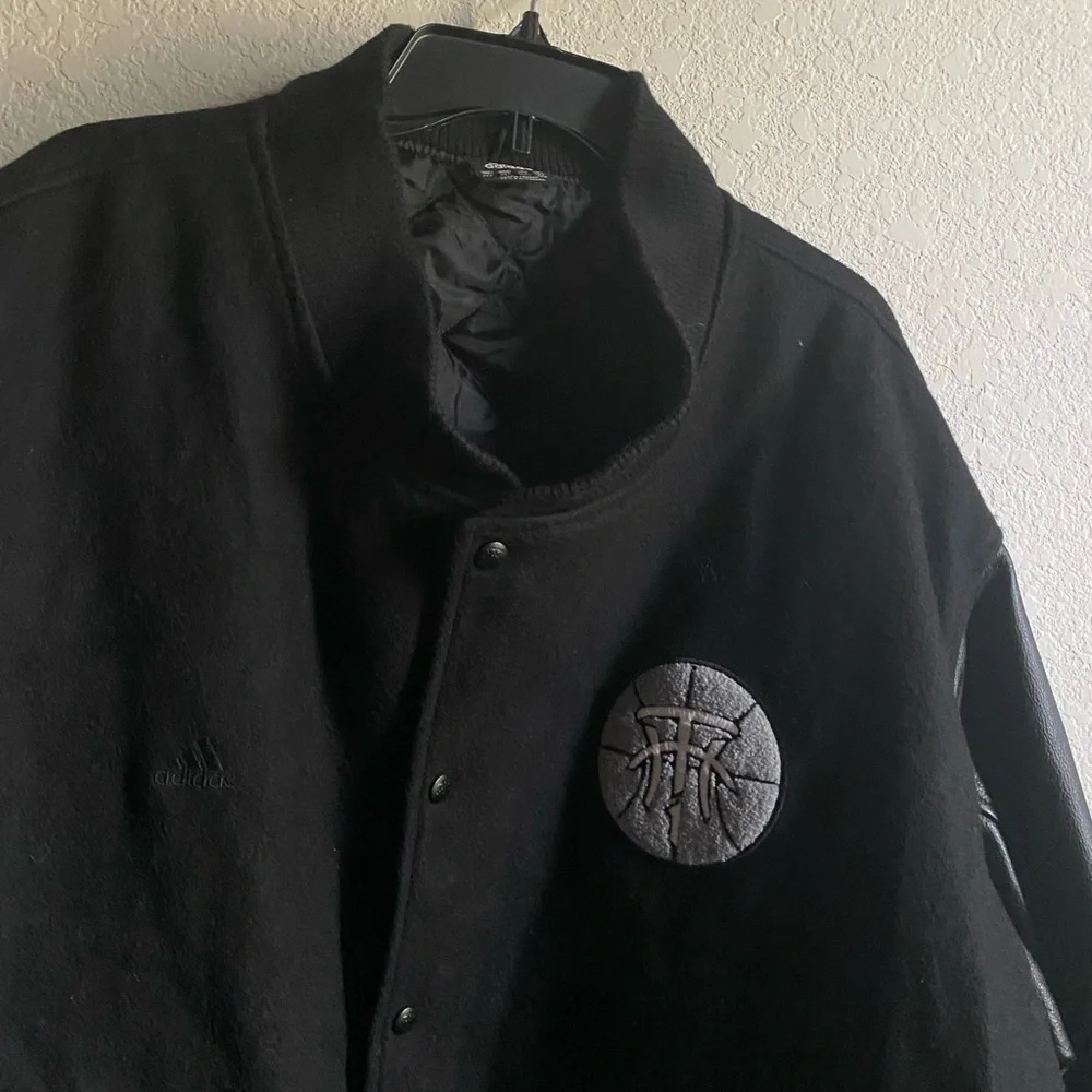 Rare Adidas Tracy McGrady Iconic Vintage Wool Leather Varsity Bomber Jacket 2XT